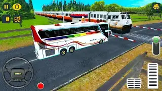 Railroad Crossing In Bus Driving Simulator - Route from Jakarta - Android Gameplay #5