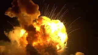 Взрыв ракеты Antares с грузовым космическим кораблем Cygnus