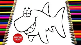 Glitter Rainbow Shark Learn Drawing And Coloring For Kids Toddlers🐰🌈Coloring Rainbow SHARK Children🌷