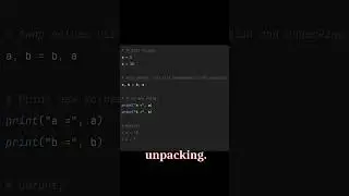 Swap two variables in Python without using a temporary variable 