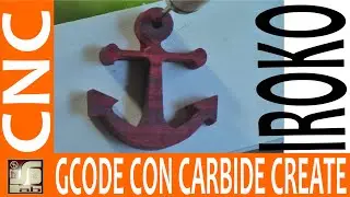 Gcode creation with Carbide Create and anchor-shaped pendant in Iroko