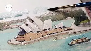 Sydney Opera House | Watercolor Painting Time Lapse