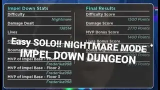 GPO SOLO NIGHTMARE IMPEL DOWN DUNGEON!