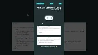 ✨Animated Search Bar Using HTML, CSS & JS! 🔍 | CSS & JavaScript Search Bar Animation – Must Try! 🎭⚡