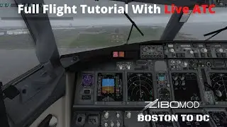 Xplane 11 - Full flight - Boston(KBOS)-KDCA( Washington DC)- Low visibility| Rain