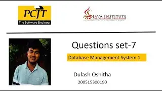 Questions set 07 | Database Management System | Java Institute | Dulash Oshitha