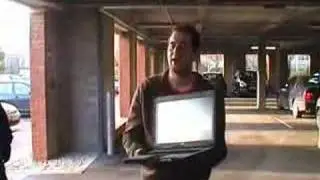 Laptop survives being driven over by 3 cars!