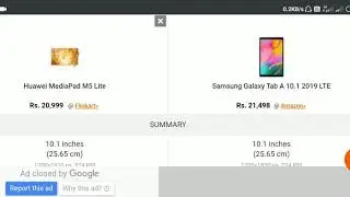 Samsung Galaxy Tab A 10.1 2019 LTE vs Huawei MediaPad M5 Lite Full Comparison ||