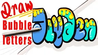 Procreate Graffiti Bubble letters throwie calligraphy Jayden Speedpaint Drawing bubble name 3d 🔥|