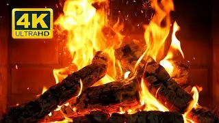 🔥 Cozy Fireplace 4K (12 HOURS). Fireplace Ambience with Crackling Fire Sounds. Fireplace Burning 4K