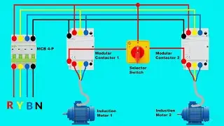 two three phase modular contactor with selector switch wiring diagram