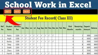 How To Maintain School Fee in Excel 2023 | School Work in Excel