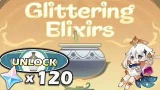 Glittering Elixirs | 120 Free Primogem + Unlock all potion  | Web Event | Genshin Impact v3.6