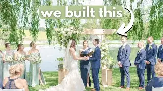 Building a Wedding Arch from Logs on Our Property