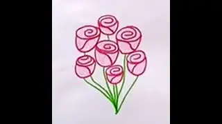 Easy Simple DIY Rose flower bouquet card for Kids and adults