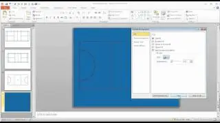 Step 3 in Using PowerPoint to draw a 'to-scale' netball court