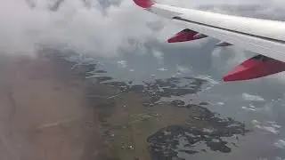 Flight leaving the coast of Iceland