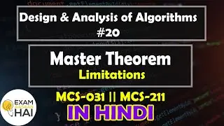 Limitations of Master Theorem || in Hindi || MCS-211 || MCS-031 || DAA #20