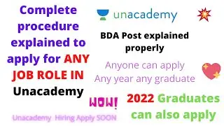 How to apply for any job role in Unacademy || BDA job role explained properly|| Anyone can apply