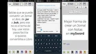 mySword - ¿Cómo crear un diario/Journal con notas en mysword? #mysword #Mysword #mySword #MySword