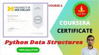 Python Data Structure Coursera complete Assignment Solution Python for Everybody 100% Solution #DCG