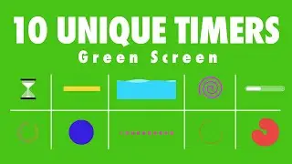 10 Countdown Timers Without Numbers (Royalty Free Green Screen)