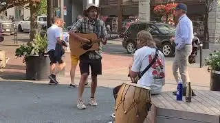 Matt playing Sunday afternoon on the street