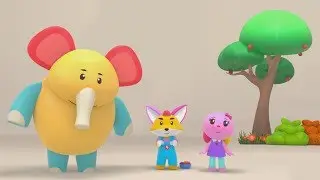 Elephant Help Pluck Some Apples for Fox and Rabbit
