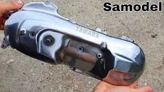 Broken piston and bent connecting rod on Yamaha Jog Aprio 70cc Racing scooter - engine disassembly