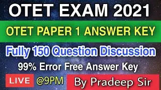 OTET EXAM 2021 | Complete Paper 1 Offical Answer Key  | Otet Answer key 2021 |Otet OfficalAnswer key