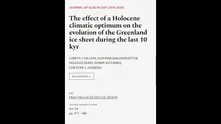 The effect of a Holocene climatic optimum on the evolution of the Greenland ice sheet... | RTCL.TV