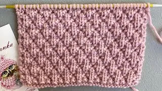 Embossed rhombus knitting