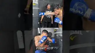 Ryan Garcia shows VICIOUS Devin Haney KO shot at workout!