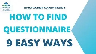 How to Find Research Questionnaire l How to Find Questionnaire l Research Questionnaire