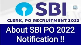 About SBI PO 2022Notification !!