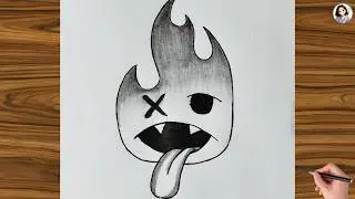 How to Draw a Cute Flame Character | Easy Step by Step Fire Drawing Tutorial | Cool Characters Art