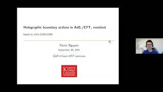 GQFI-UGent-WST Seminar: Kevin Nguyen "Holographic boundary actions in AdS3/CFT2 revisited"
