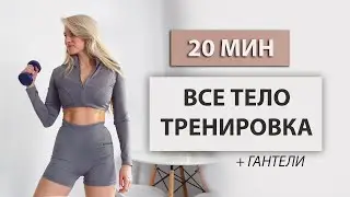 20 МИН ТРЕНИРОВКА НА ВСЕ ТЕЛО С ГАНТЕЛЯМИ | Тренировка на рельеф тела
