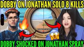 Dobby On Jonathan Solo 8 Kills 😱 Dobby Shocked On Jonathan Spray 🤯 Dobby Reaction Video 😳