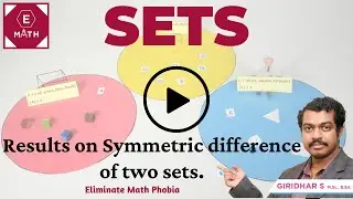Results on Symmetric Difference of two Sets.