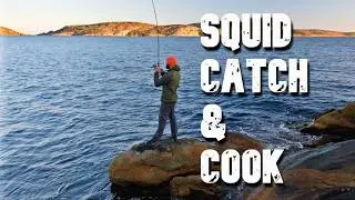 Squid Catch and Cook - Testing new Squid Jigs