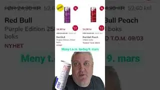 Red Bull billigere enn vann - kr 14,90 for boksen hos Meny 