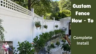 Custom 7’ Tall Vinyl Fence w/ Lattice & Retaining Wall Complete Install #diy #how #howto