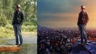 Photoshop Manipulation Tutorials Photo Effects | Boy on building roof