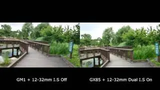 GX85, GM1 i.s on/off test with same lens(12-32mm)