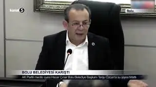 BOLU BELEDİYESİ KARIŞTI / AK PARTİLİ MECLİS ÜYESİ TANJU ÖZCAN'A SU ŞİŞESİ FIRLATTI