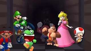 Wario apparition with a bunch of persons