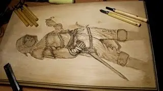 DIY Резьба по дереву Панно "Охотница за головами из игры Skyrim" / DIY Bounty Hunter Skyrim