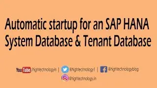How to configure automatic startup Sap Hana System database and Tenant Database