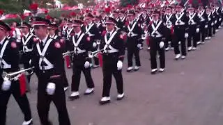 Led by the Buckeye cheerleaders and Brutus, TBDBITL marches to Ohio Stadium. September 28, 2013
